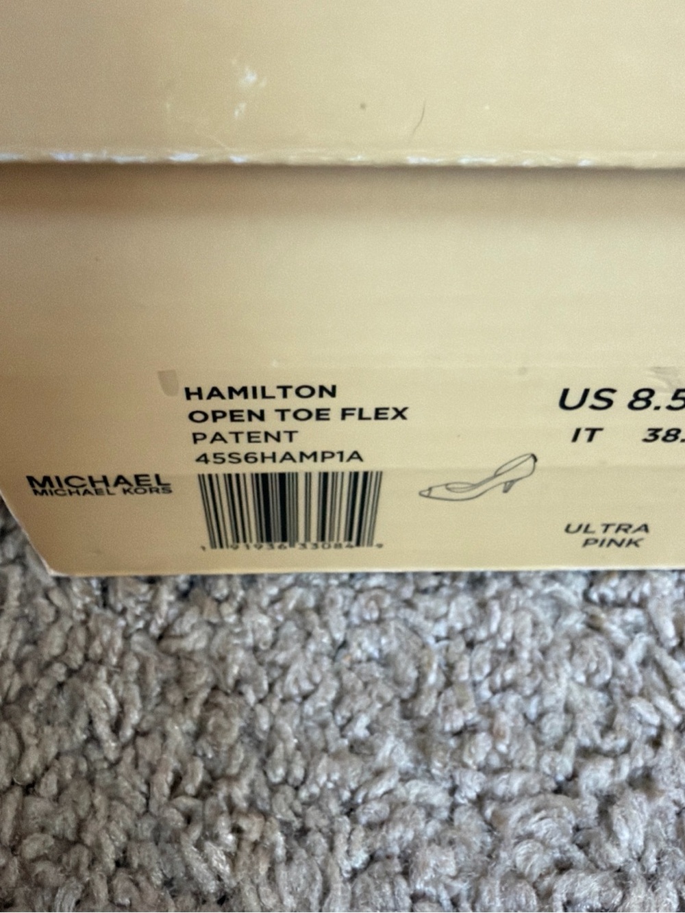 MICHAEL Michael Kors Women’s Open-Toe Patent Heels in Hot Pink - Picture 6 of 6